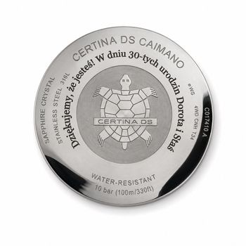 Dekiel do zegarka Certina DS C017410 – stalowy dekiel z grawerem.jpg
